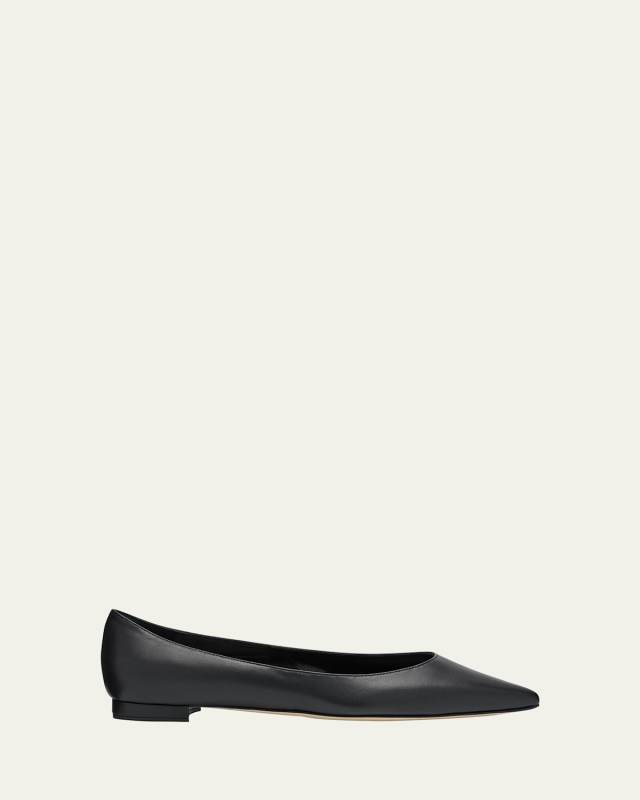 Gala Lambskin Point-Toe Ballerina Flats